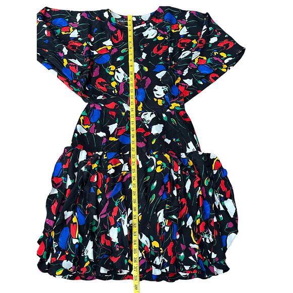 St. Gillian 100% Silk Vintage Ruffle Abstract Flowers I 12 - Picture 6 of 7